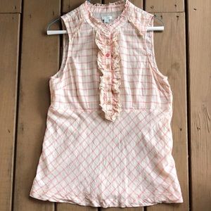 EUC Anthropologie Odille plaid sleeveless blouse